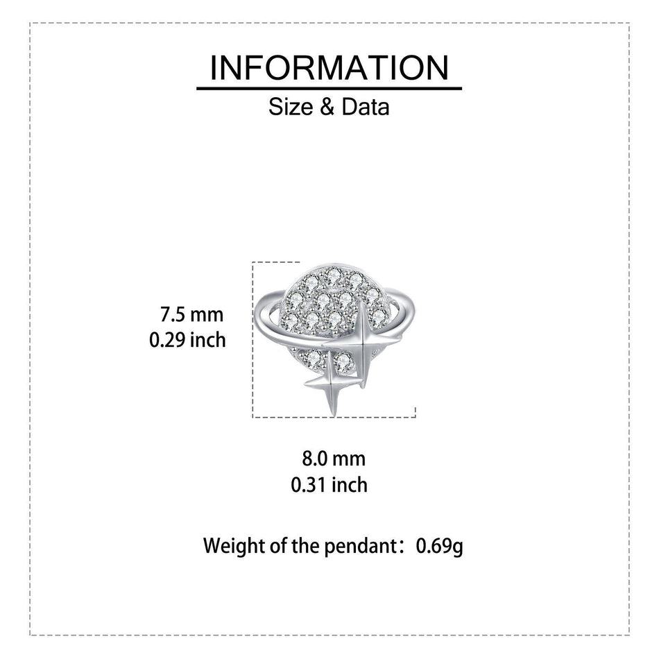 925 Sterling Silver Celestial Sphere Earrings With Zircon Accents