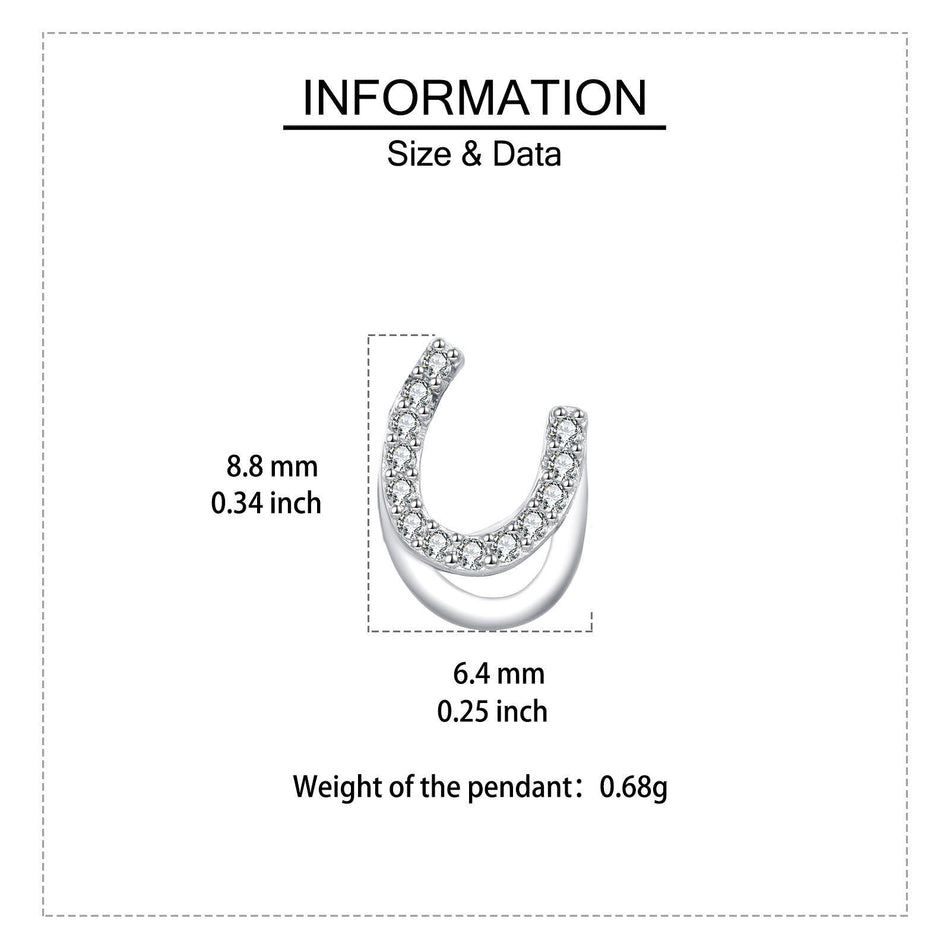 925 Sterling Silver **title:** Elegant Horseshoe Zircon Stud Earrings In Sterling Silver