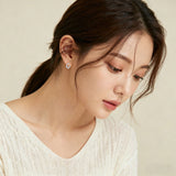 925 Sterling Silver **title:** Elegant Horseshoe Zircon Stud Earrings In Sterling Silver