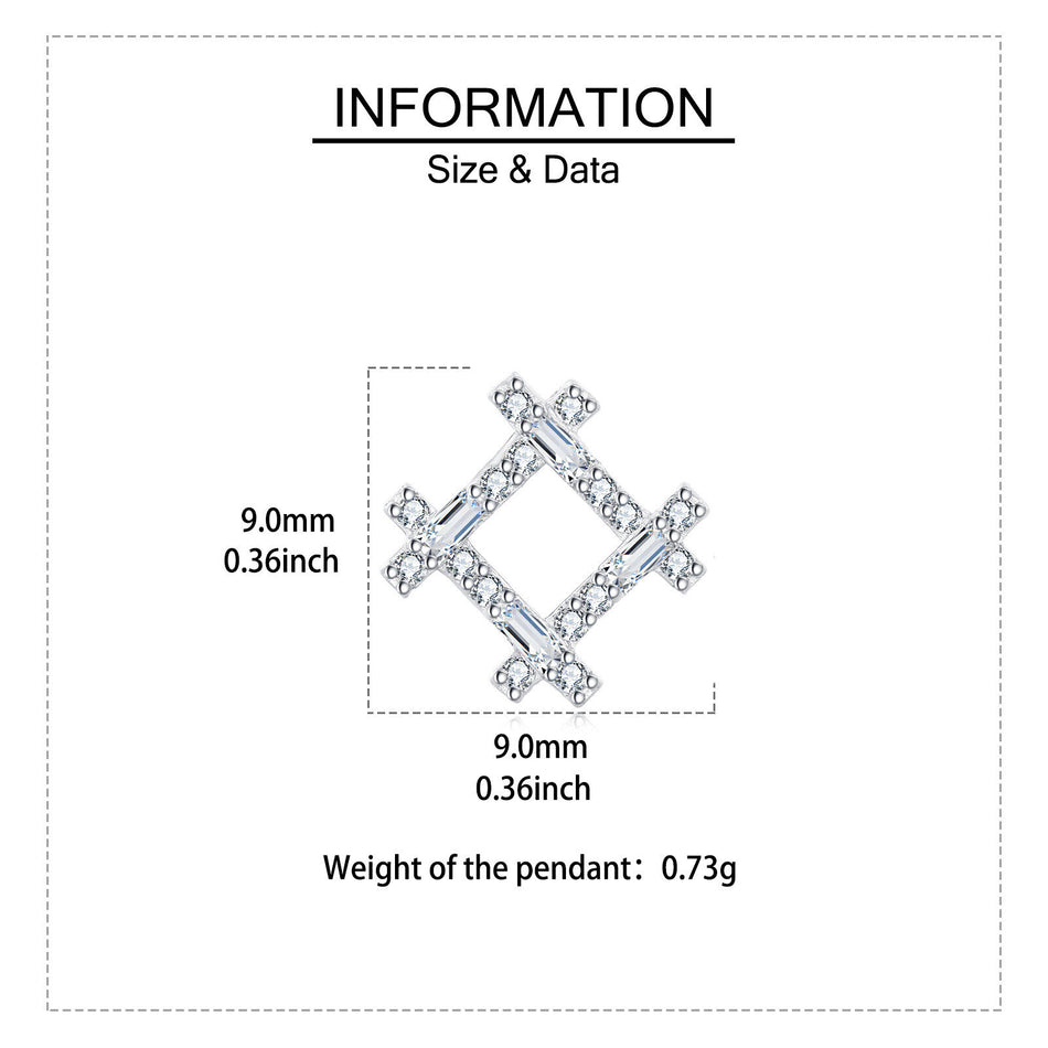 925 Sterling Silver Elegant Silver Geometric Zircon Stud Earrings With Floral Accent
