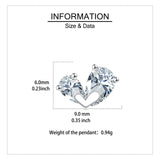 925 Sterling Silver Triple Zircon Heart Earrings In Plated with White Gold Setting