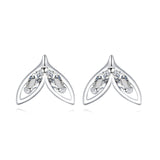925 Sterling Silver Elegant Silver Stud Earrings With Marquise Zircons - Timeless Sophistication