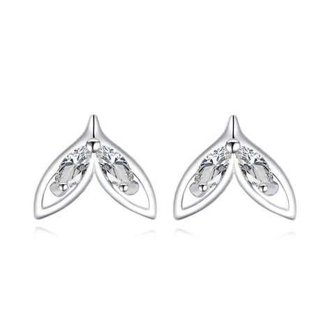 925 Sterling Silver Elegant Silver Stud Earrings With Marquise Zircons - Timeless Sophistication