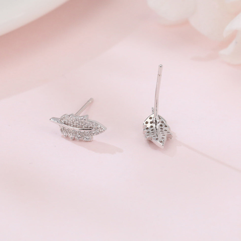 925 Sterling Silver Elegant Zircon Leaf Earrings: A Symphony Of Luxury And Nature
