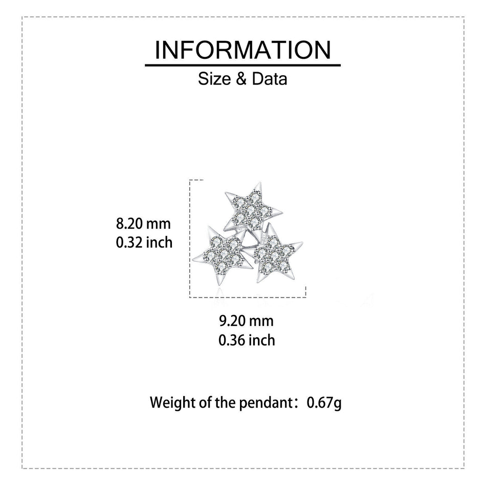 925 Sterling Silver Elegant Starburst Zircon Stud Earrings In Sterling Silver