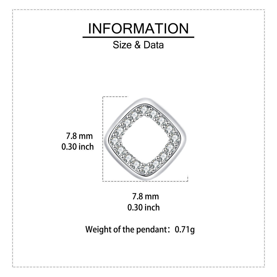 925 Sterling Silver Elegant Square Zircon Accent Earrings In Silver/white Gold