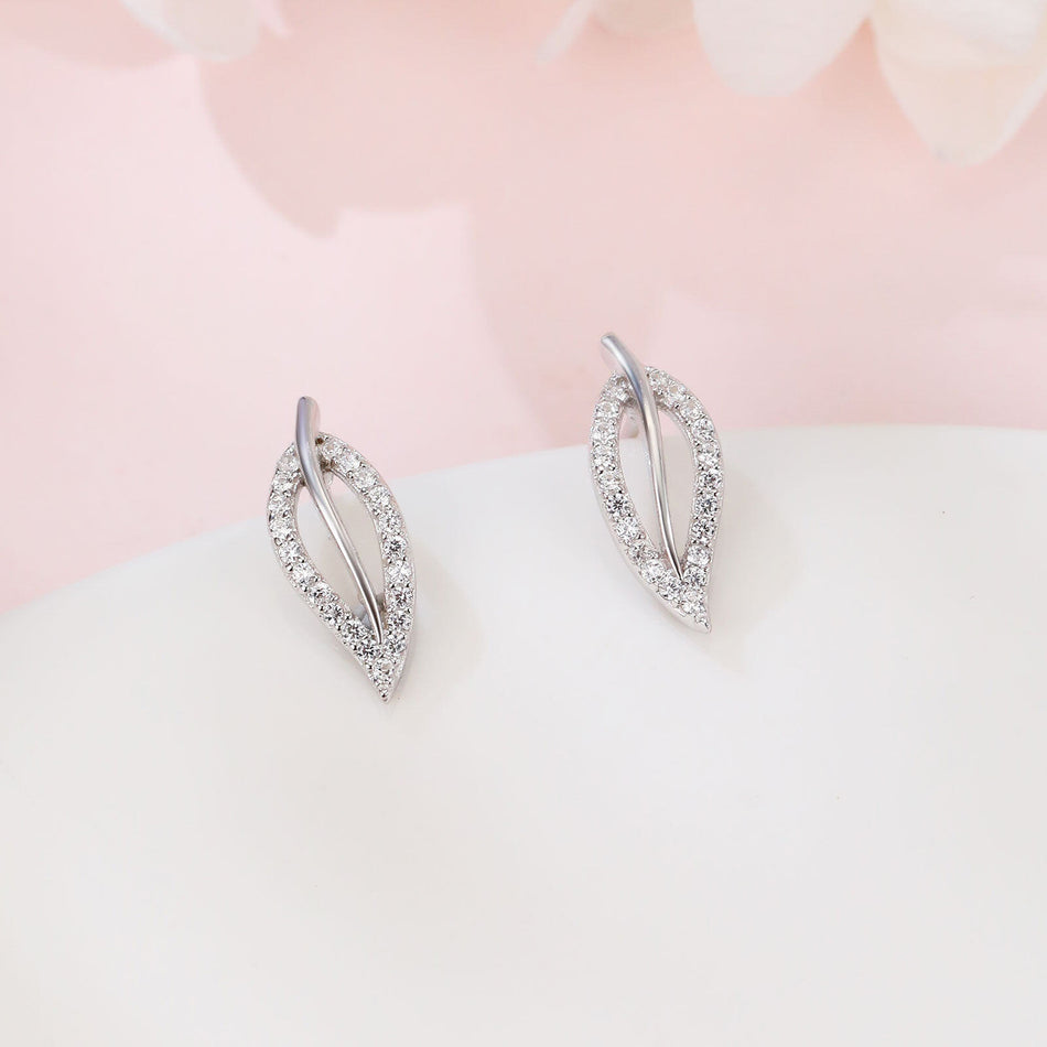 925 Sterling Silver Elegant Teardrop Zircon Earrings In Sterling Silver