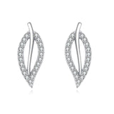 925 Sterling Silver Elegant Teardrop Zircon Earrings In Sterling Silver