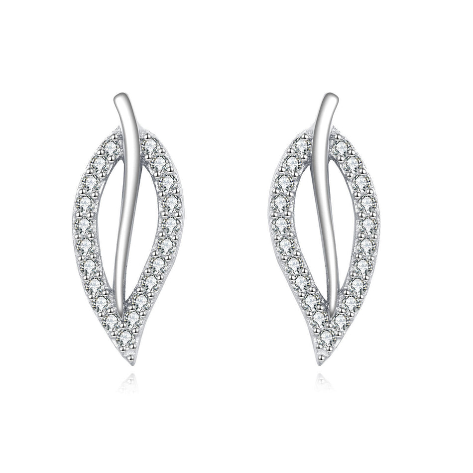 925 Sterling Silver Elegant Teardrop Zircon Earrings In Sterling Silver
