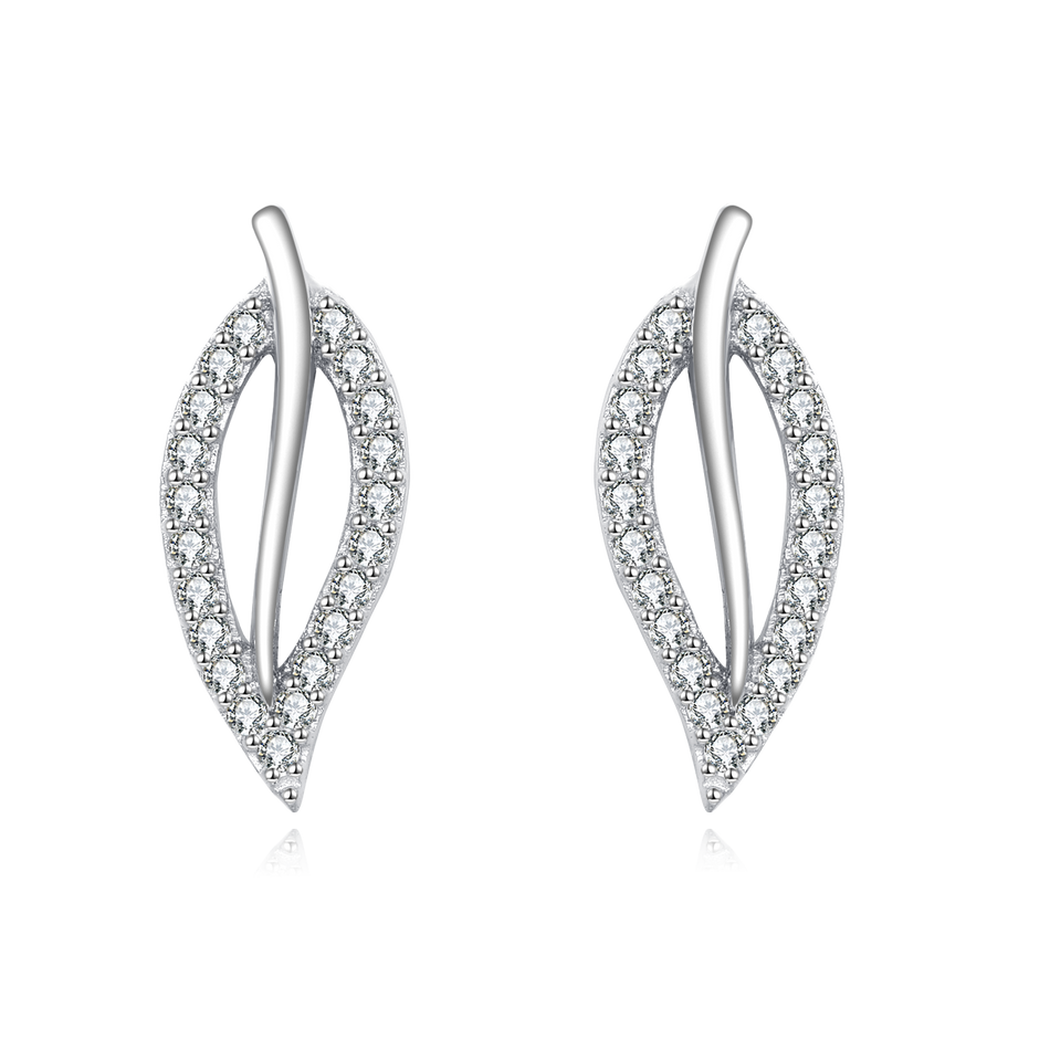 925 Sterling Silver Elegant Teardrop Zircon Earrings In Sterling Silver
