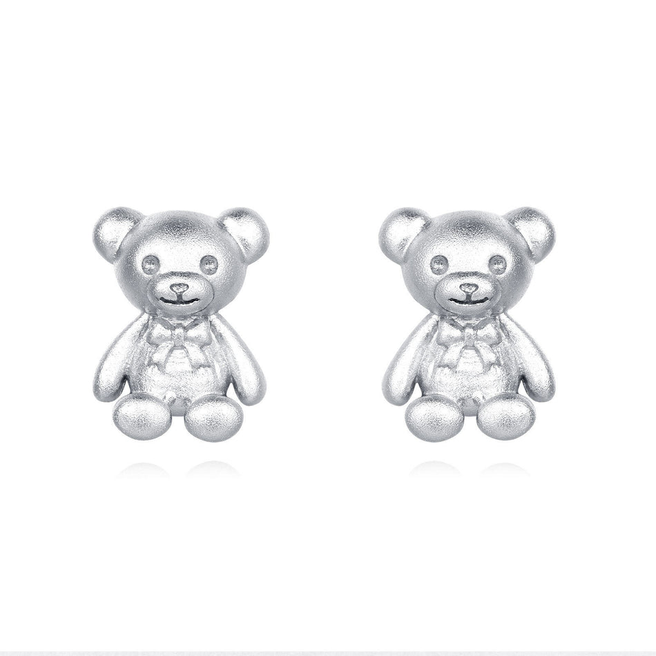 925 Sterling Silver Silver Teddy Bears With Bow Ties: Elegant Decorative Figurines
