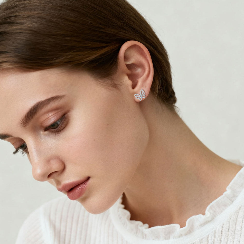 925 Sterling Silver **stunning Zircon Butterfly Earrings: Elegant Jewelry For Special Occasions**