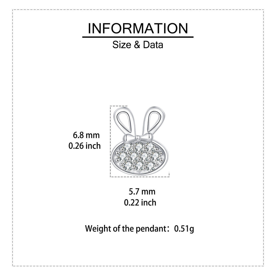 925 Sterling Silver **fashionable Rabbit Design Zircon-studded Silver Earrings**