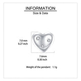 925 Sterling Silver Elegant Heart-shaped Zircon Stud Earrings With Starburst Design