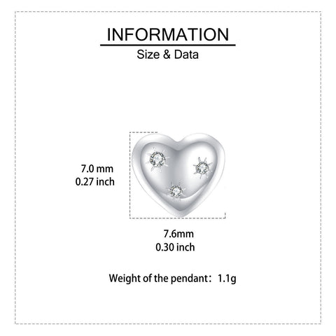 925 Sterling Silver Elegant Heart-shaped Zircon Stud Earrings With Starburst Design