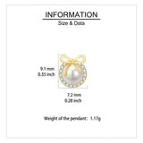 925 Sterling Silver Elegant Pearl Earrings With Zircon Accents And Gold Bow Design