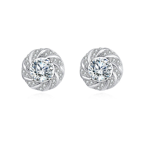 925 Sterling Silver Elegant Floral Moissanite Stud Earrings: Luxury Jewelry Gift