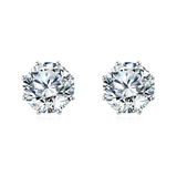 925 Sterling Silver Elegant Silver Stud Earrings With Sparkling Round Moissanite-cut Design