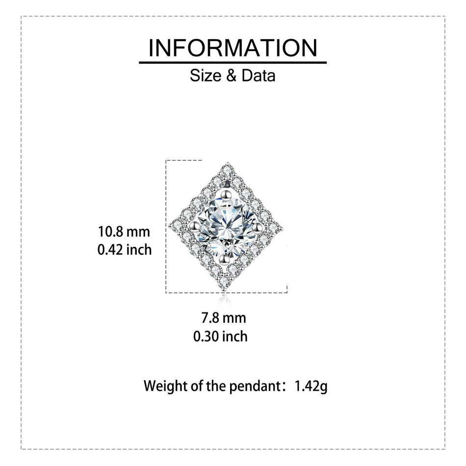925 Sterling Silver Elegant Square Halo Moissanite Stud Earrings In Plated with White Gold: Timeless Beauty Meets Modern Design