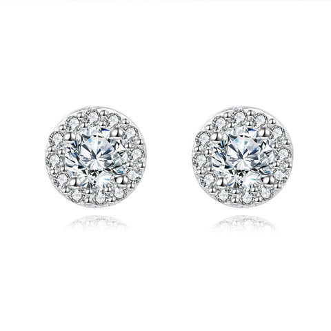 925 Sterling Silver Sparkling Moissanite Halo Stud Earrings: Timeless Elegance Meets Modern Glamour