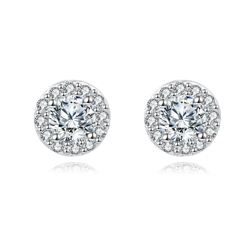 925 Sterling Silver Sparkling Moissanite Halo Stud Earrings: Timeless Elegance Meets Modern Glamour