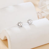 925 Sterling Silver Elegant Moissanite Stud Earrings In Silver: Timeless Beauty Meets Modern Simplicity