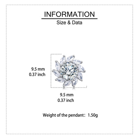 925 Sterling Silver Elegant Floral Moissanite Earrings With Radiant Center Stone