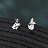 925 Sterling Silver Elegant Moissanite Leaf Earrings In Sterling Silver With Sparkling Accents