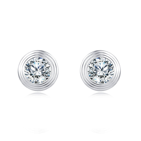 925 Sterling Silver Elegant Moissanite Stud Earrings