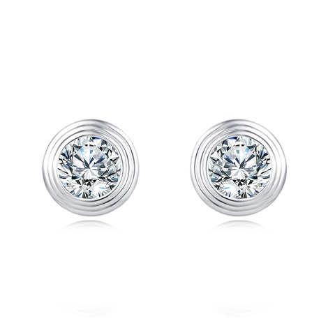 925 Sterling Silver Elegant Moissanite Stud Earrings