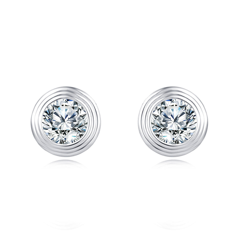 925 Sterling Silver Elegant Moissanite Stud Earrings
