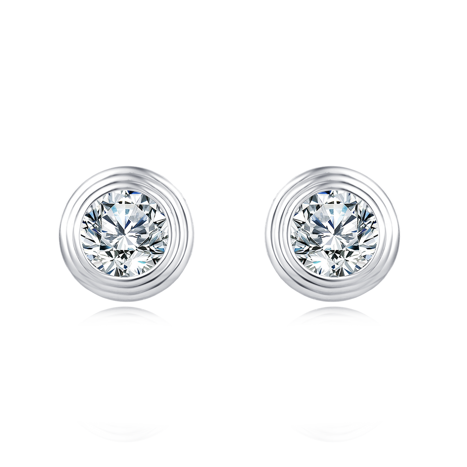925 Sterling Silver Elegant Moissanite Stud Earrings