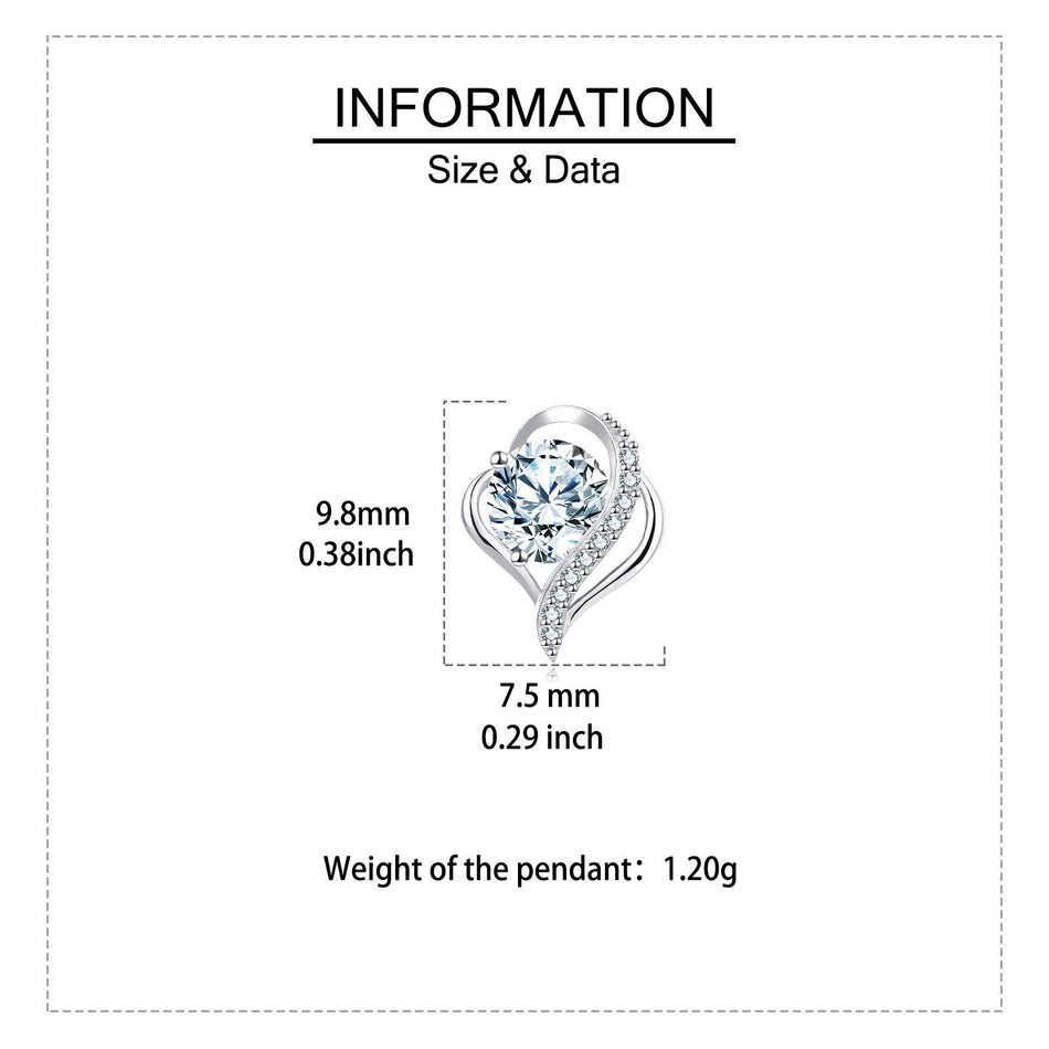 925 Sterling Silver Elegant Heart-shaped Moissanite Earrings