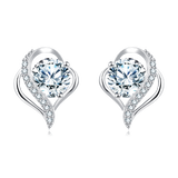 925 Sterling Silver Elegant Heart-shaped Moissanite Earrings