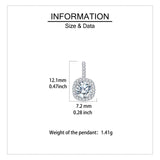 925 Sterling Silver Elegant Square Halo Moissanite Earrings With Round Center Stone