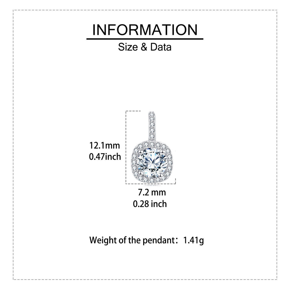 925 Sterling Silver Elegant Square Halo Moissanite Earrings With Round Center Stone