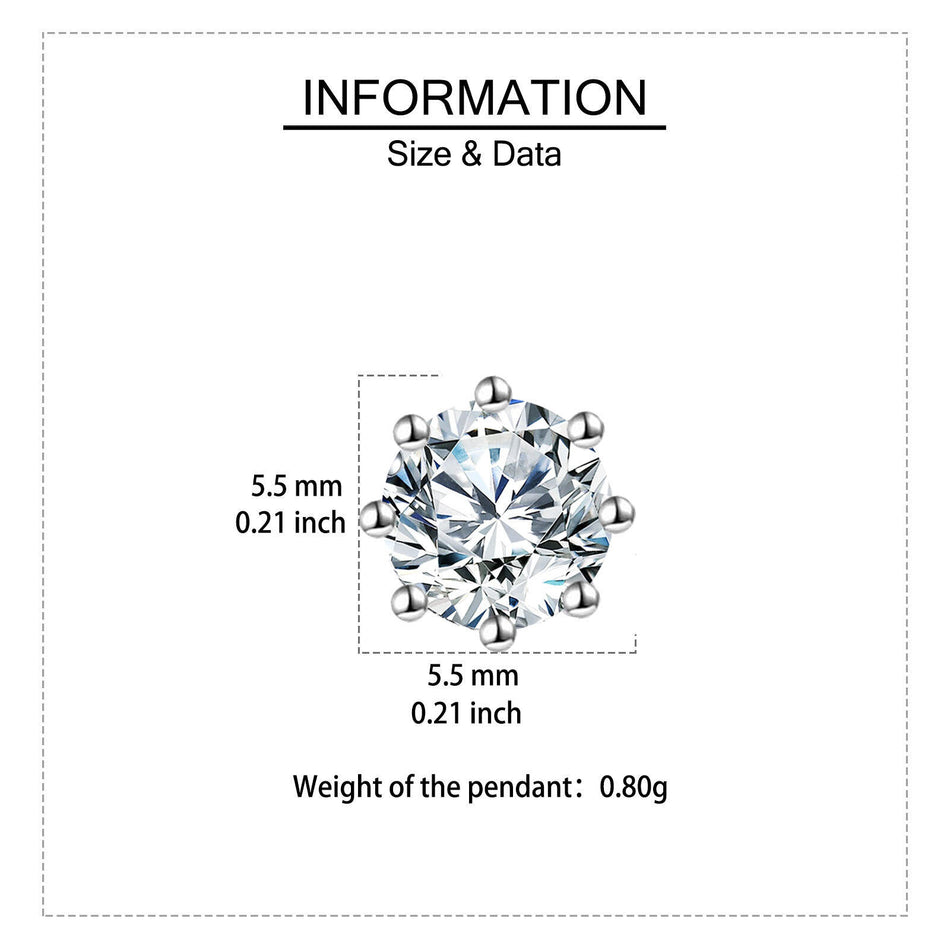 925 Sterling Silver Elegant Silver Moissanite Stud Earrings On White Marble Display