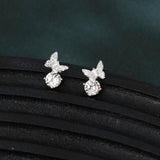 925 Sterling Silver Butterfly Moissanite Earrings In Sterling Silver