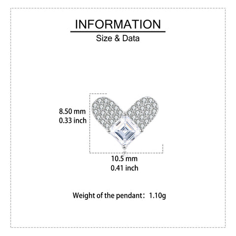 925 Sterling Silver Sparkling Heart-shaped Moissanite Stud Earrings