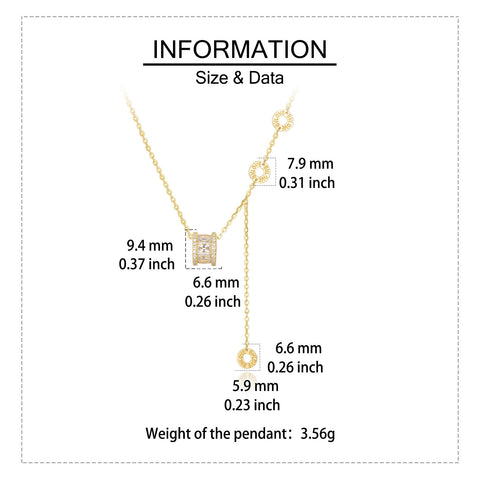 925 Sterling Silver Elegant Plated With Golden Necklace With Zircon Accent And Love Charms