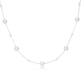 925 Sterling Silver Asymmetric Pearl Necklace In Sterling Silver: Modern Elegance Redefined