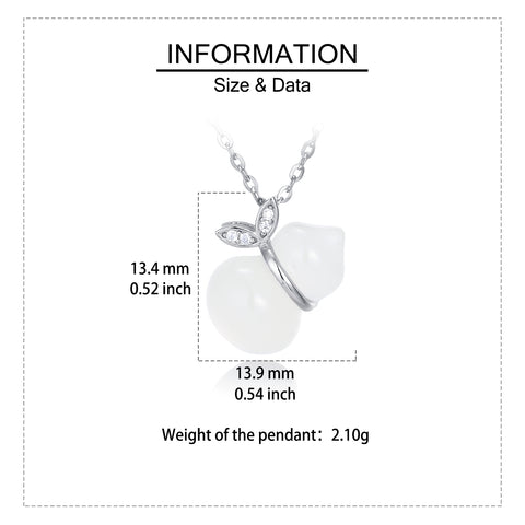 925 Sterling Silver Elegant Gourd Pendant Necklace, Inlaid with Zircon