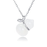 925 Sterling Silver Elegant Gourd Pendant Necklace, Inlaid with Zircon