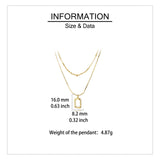 925 Sterling Silver Elegant Plated With Gold Necklace Set With Chain And Rectangular Pendant