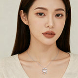 925 Sterling Silver Elegant Silver Cloud Pendant Necklace With Zircon Accents And Dangling Spheres