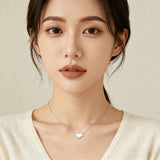 925 Sterling Silver Classic Silver Heart Pendant Necklace