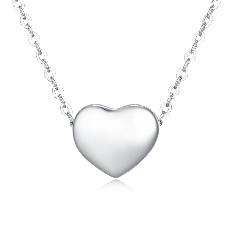 925 Sterling Silver Classic Silver Heart Pendant Necklace