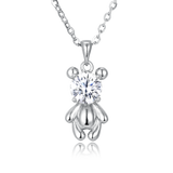 925 Sterling Silver Elegant Bear Pendant Necklace with Sterling Silver Chain