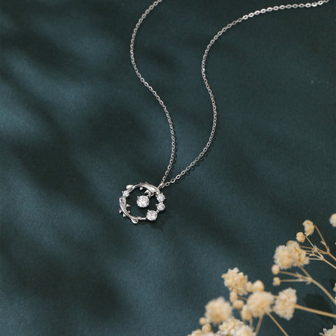 925 Sterling Silver Eternal Grace: Dolphin Zircon Pendant Necklace