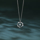 925 Sterling Silver Eternal Grace: Dolphin Zircon Pendant Necklace